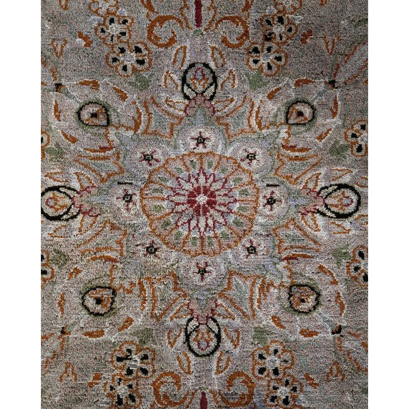 Overton Hand Knotted Wool Vintage Inspired Modern Contemporary Overdyed Gray Area Rug - 8' 2" x 9' 9"