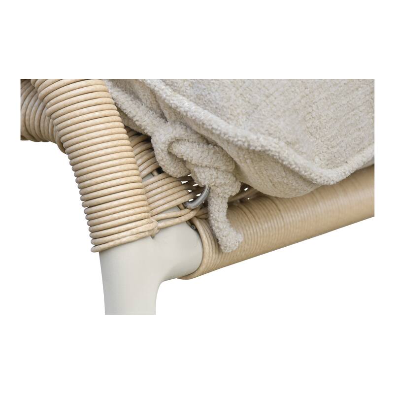 NADAAL STUDIOS Torven Outdoor Rocking Chair, Woven Synthetic Wicker, Aluminium Frame, Brown Cushion, Brown