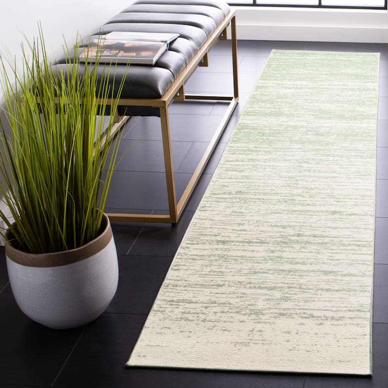 SAFAVIEH Adirondack Vera Modern Ombre Distressed Area Rug - 2'6" x 6' Runner - Sage/Ivory - Runner