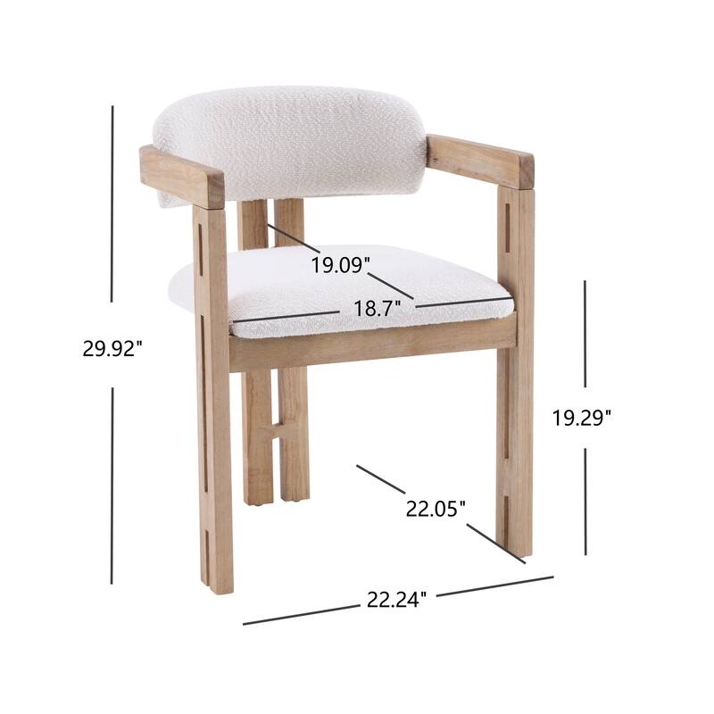 Christopher Knight Home - Modern Wooden Upholstered Dining Chair with Round Back