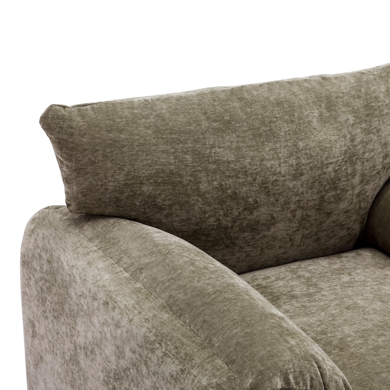 Contemporary Chenille Oversized Armchair with Wide Armrests by Harper&Bright Designs