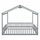preview thumbnail 49 of 56, Double Twin House-Style Floor Bed with Fence and Guardrails, No Door