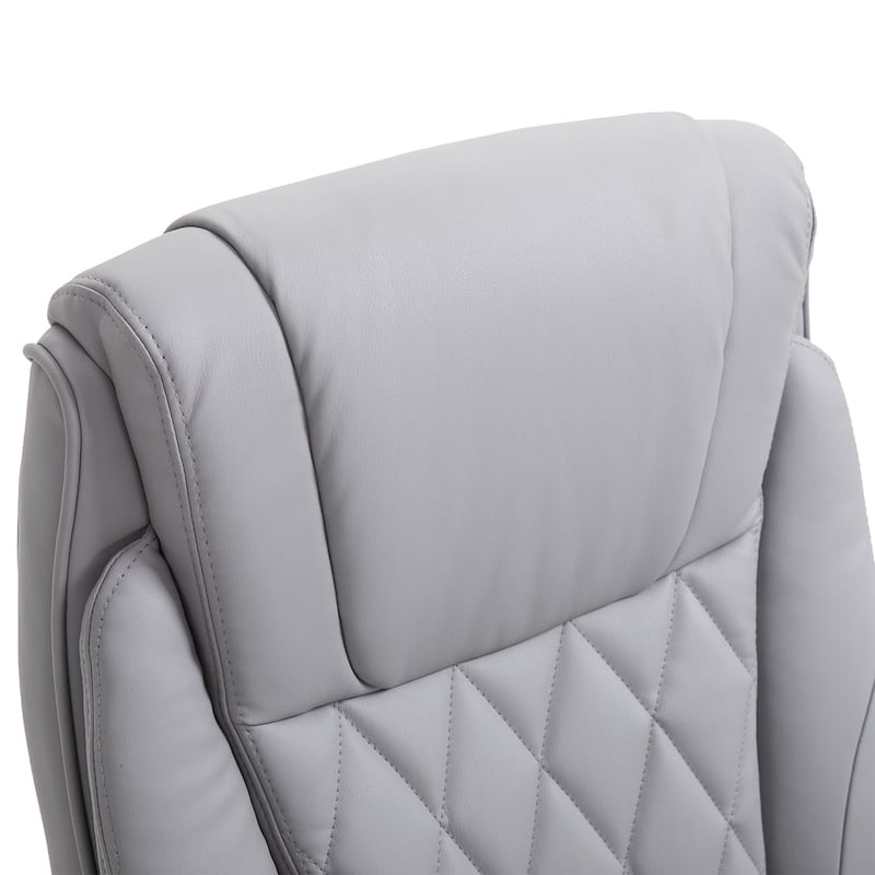 High Back Executive Office Chair, Faux Leather Computer Desk Chair with Lumbar Support, Ergonomic Home Office Chair - N/A