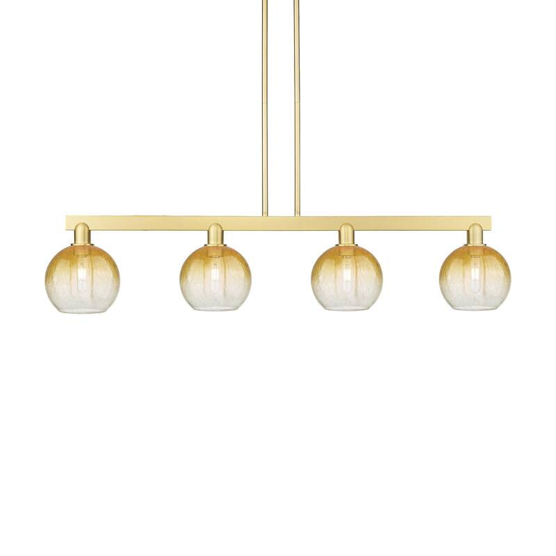 Innovations Lighting 716-4I-12-48 Brookhaven Globe Linear Brookhaven - Satin Gold / Amber
