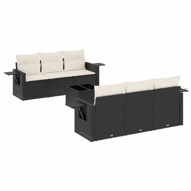 vidaXL Garden Sofa Set Black, Cream White - 21.7 x 21.7 x 14.6