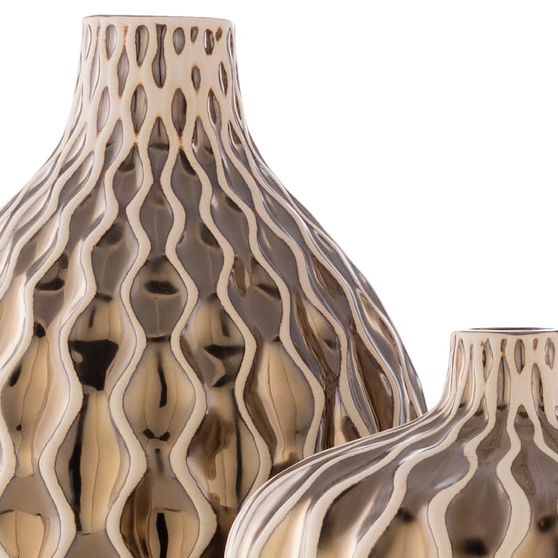 Mateo Modern Ceramic Outdoor Safe Vase Set (3 Pieces)