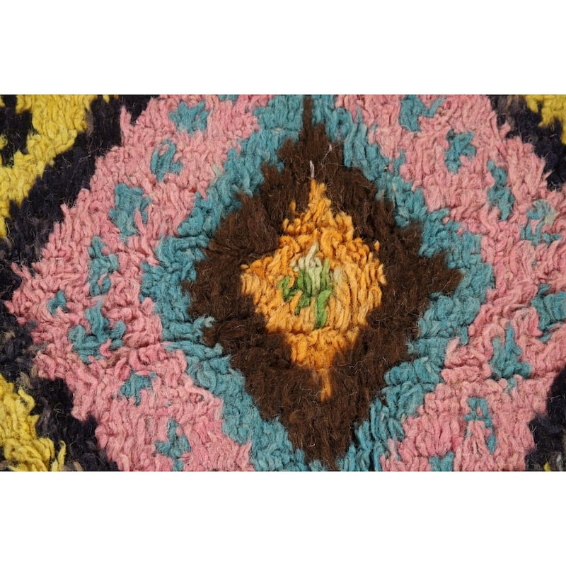Orange Moroccan Oriental Area Rug Handmade Wool Carpet - 6'1" x 9'6"
