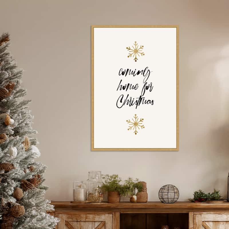 Home Sweet Home by Eins Kubistika (23 x 33 in.), Framed Canvas Wall Art Print - Sylvie Bright Gold