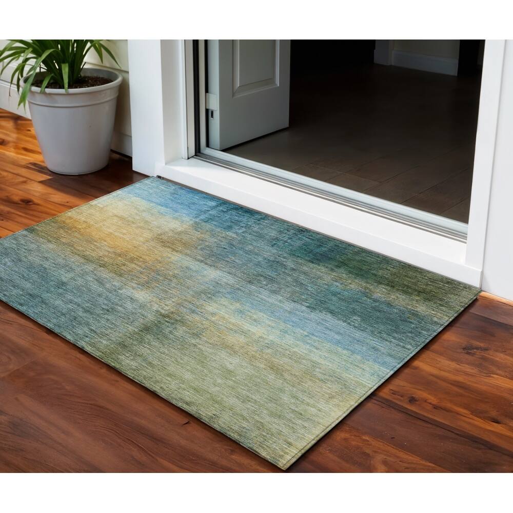 HomeRoots Abstract Transitional Rectangle Outdoor Rug