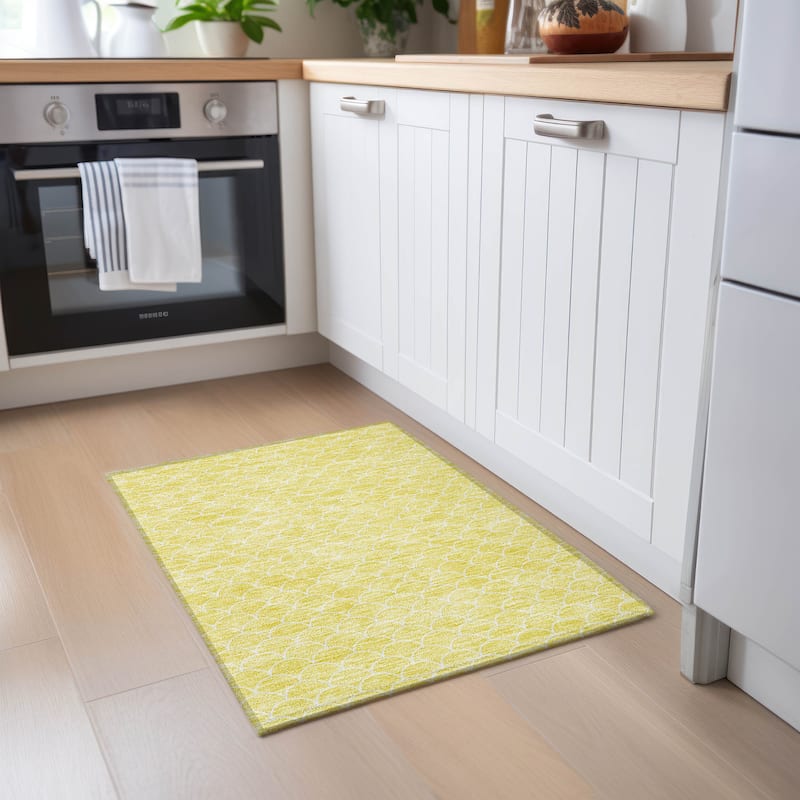Machine Washable Indoor/ Outdoor Chantille Modern Geo Rug