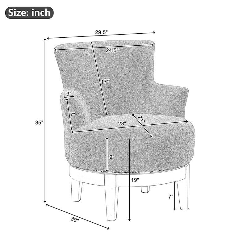 Sherpa Wingback Chairs for Livingroom Metal Base Swivel Armchair Bed