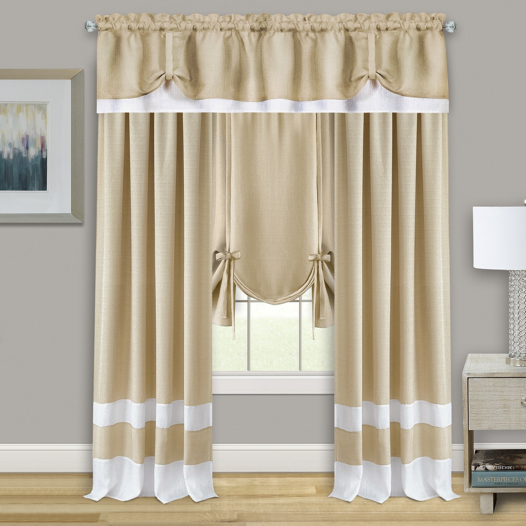 Darcy Window Curtain Tie Up Shade - 58x63-image