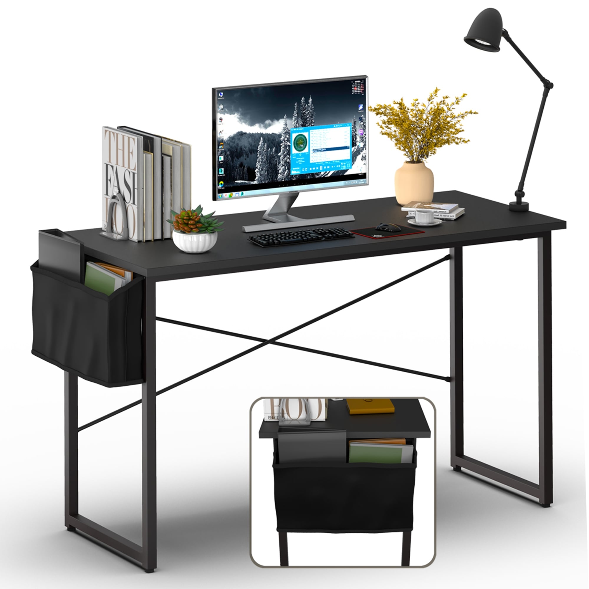 Gymax Modern Computer Desk 40''/47'' Study Writing Table w/ Storage