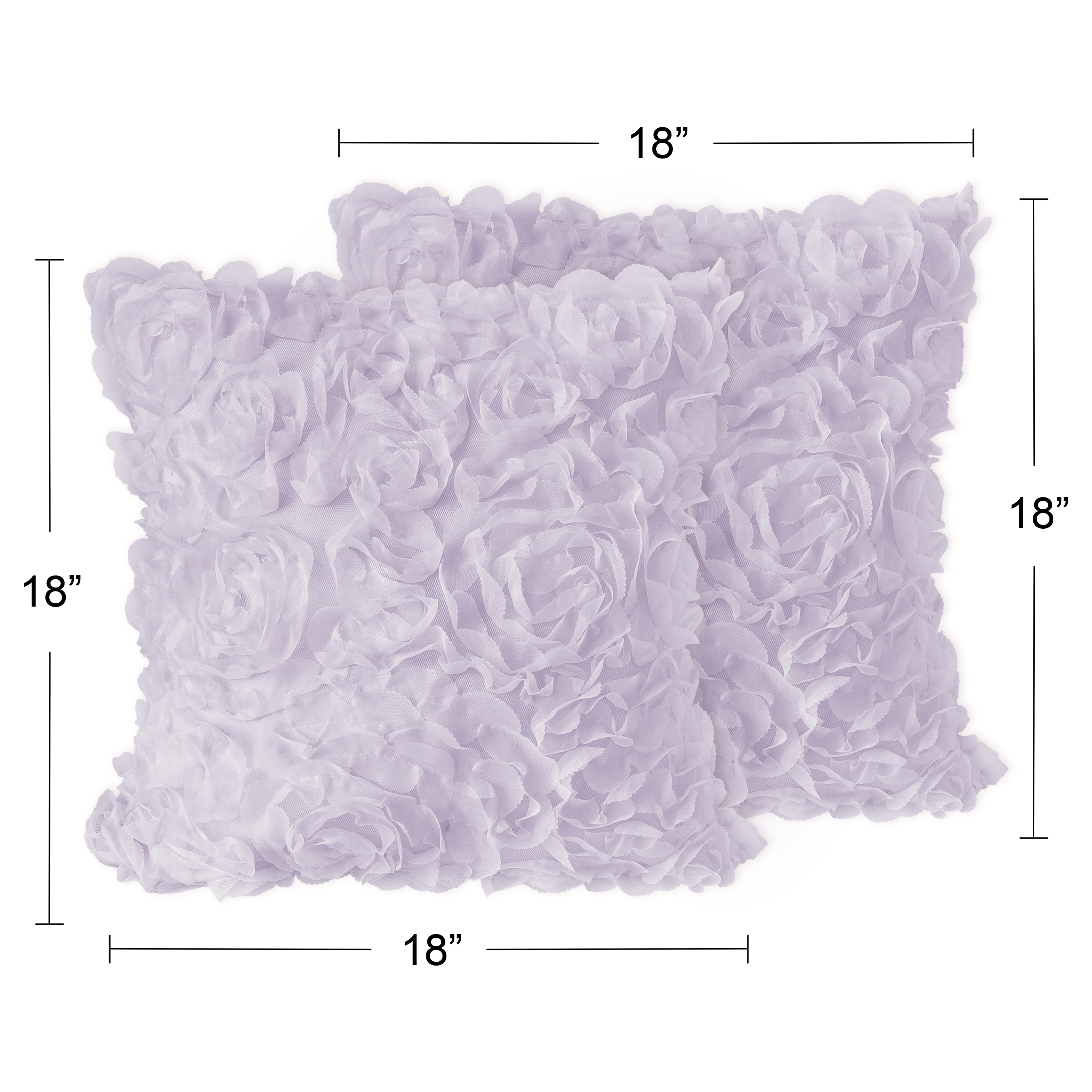 Purple Floral Rose 18in Decorative Accent Throw Pillows Set of 2 Lavender Flower Luxurious Elegant Princess Boho Shabby Chic Bed Bath Beyond 32007631