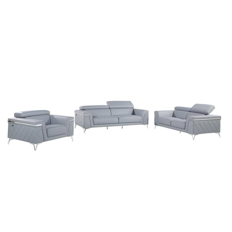 HomeRoots Three Piece Indoor Blue Five Person Seating Set