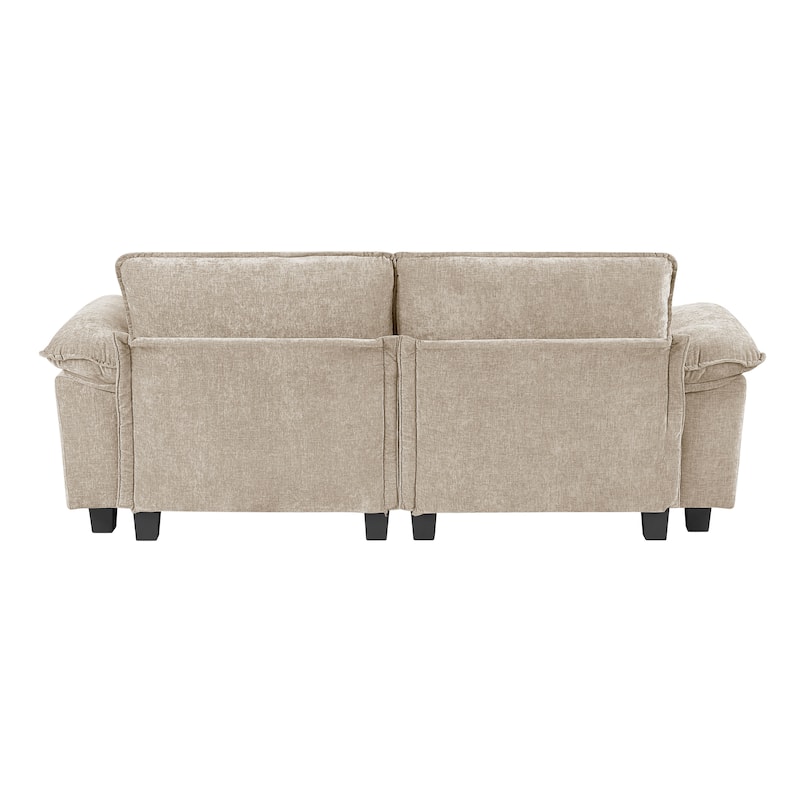 Terra 87" Chenille 2-Seater Loveseat - Adjustable Arm Pillows