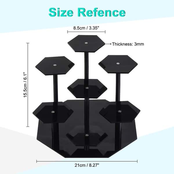 Acrylic Display Stand for Figures, 7 Tier Acrylic Showcase Stand Black