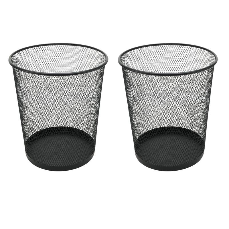 Ybm Home Black Steel Mesh Round Open Top Waste Basket Wire Bin Trash Can for Office Kitchen Bathroom Home 4.75 Gallon 2 Pack - 2 - Black