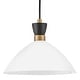 preview thumbnail 1 of 4, Lark 83257-CO Simon 13" Wide Pendant with Cased Opal Shade Heritage Brass / Black