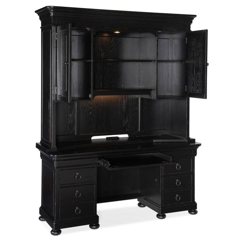 Hooker Furniture 5971-10464 Work Your Way 66" Pecan Veneer 7 Drawer
