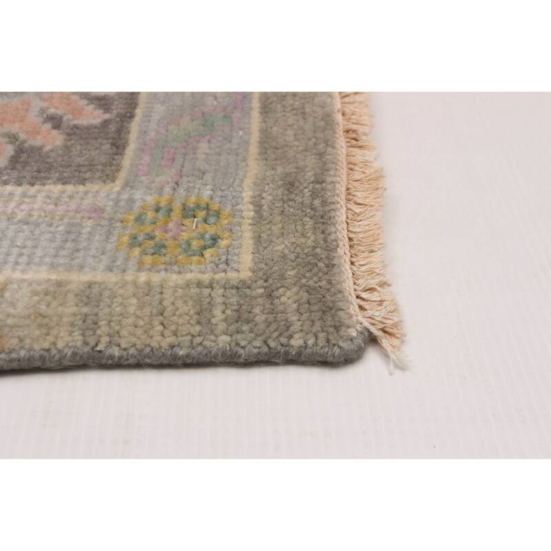 ECARPETGALLERY Hand-knotted Modern Oushak Light Grey Wool Rug - 7'9 x 9'10