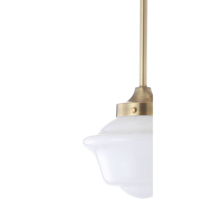 Cleo Adjustable Drop Metal/Glass LED Pendant, by JONATHAN Y