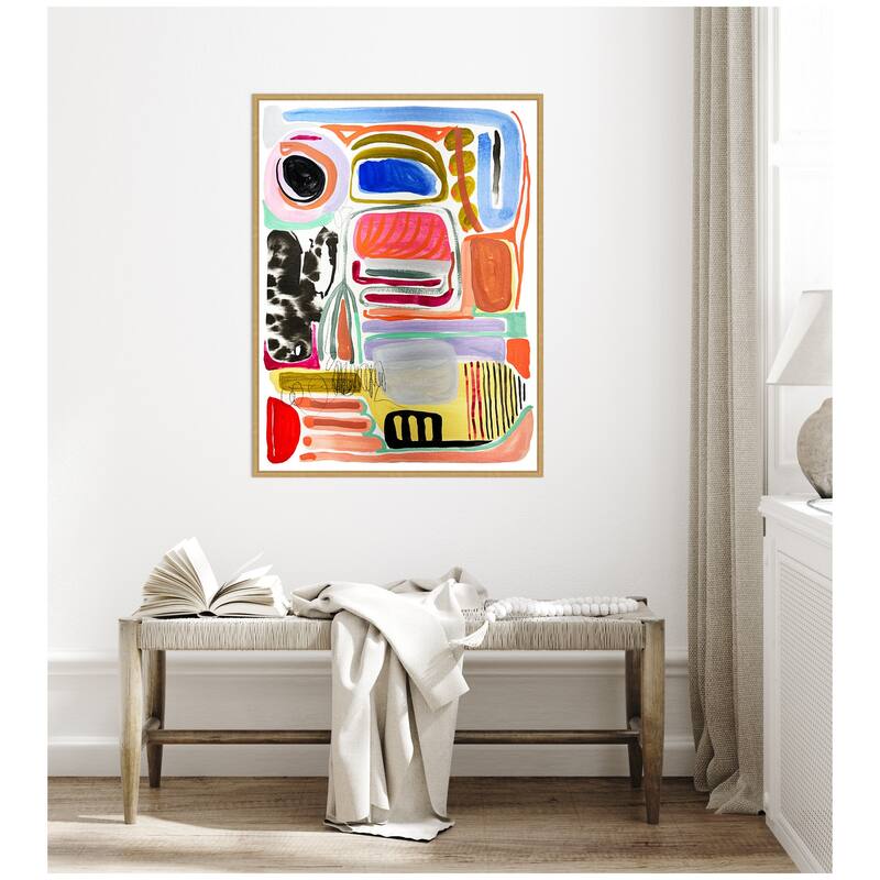Kate and Laurel Sylvie Abstract 09 Framed Canvas by Emma Daisy