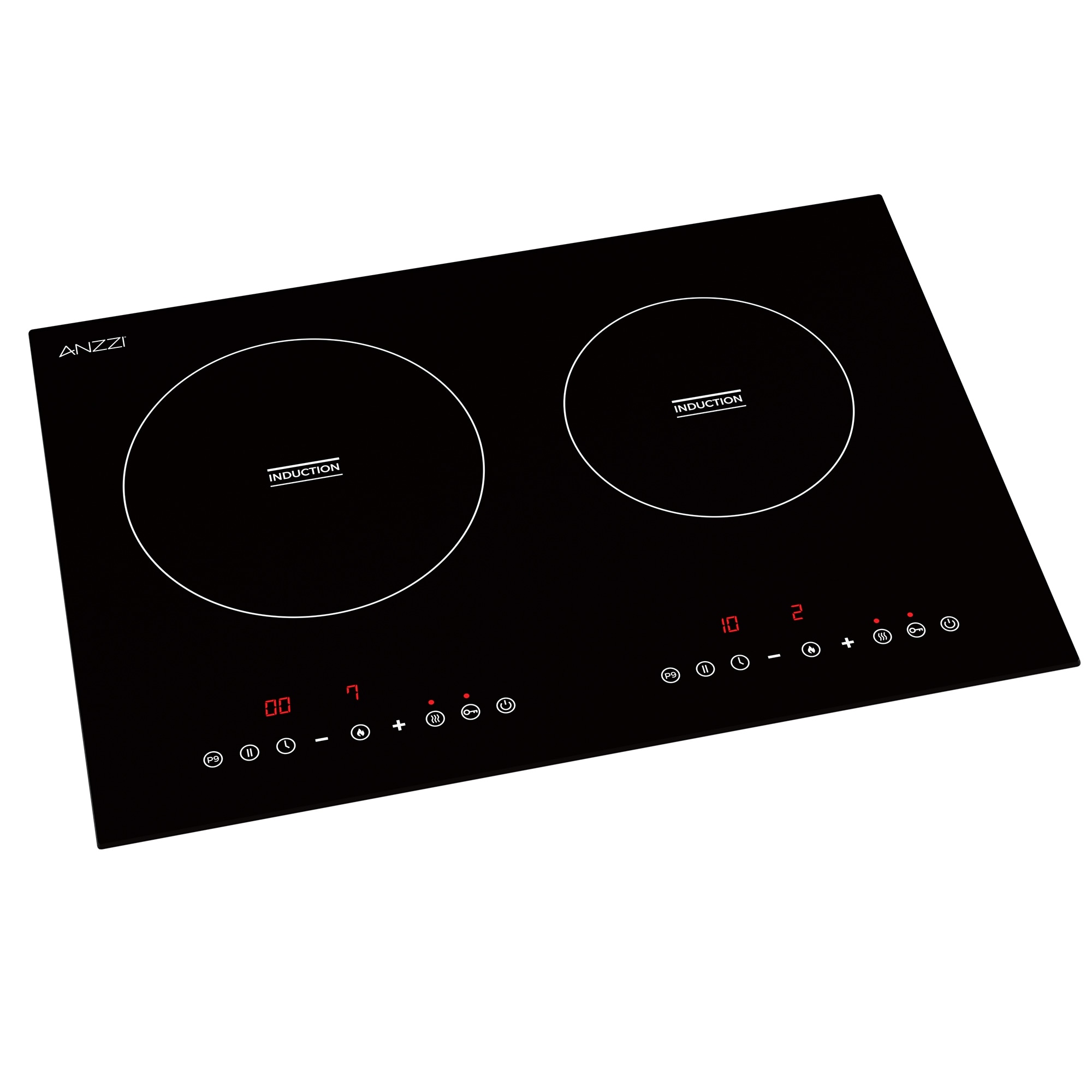 20 in. Induction Cooktop in Black with Child Safety Lock, Auto Switch Off, and 2 Zones