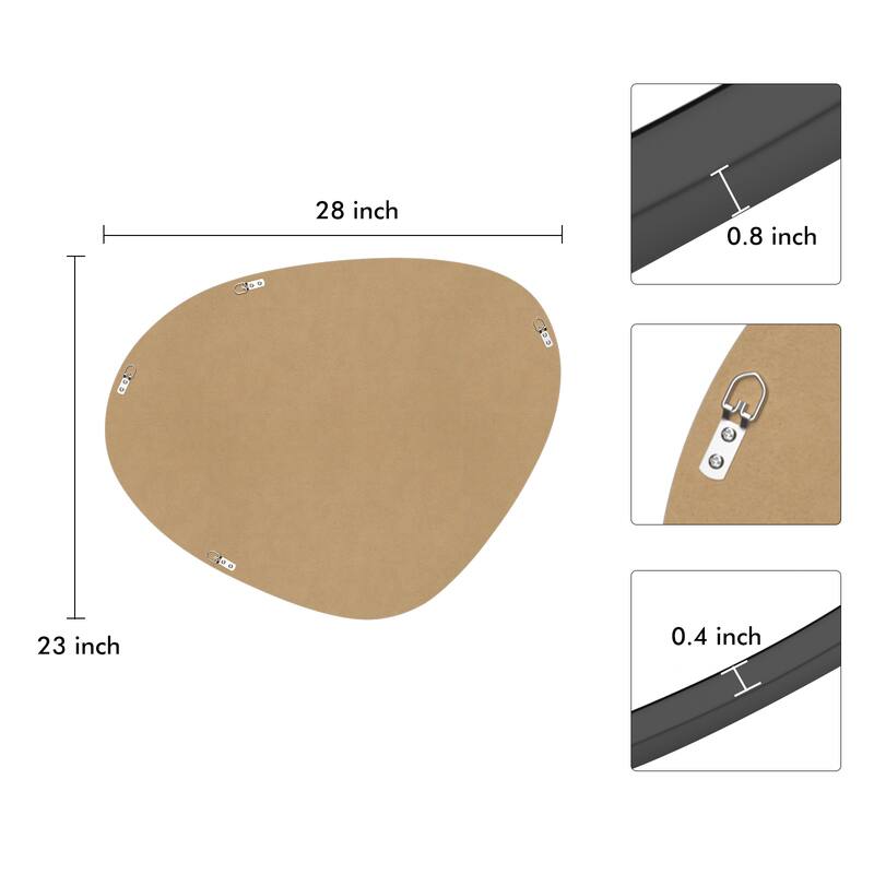 Contemporary Asymmetrical Mirror, Pebble Shaped Irregular Mirror