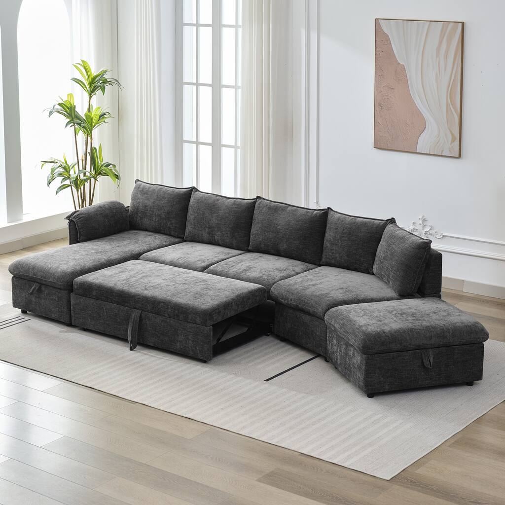 146.9" L-Shaped 5-Seat Sectional Sofa