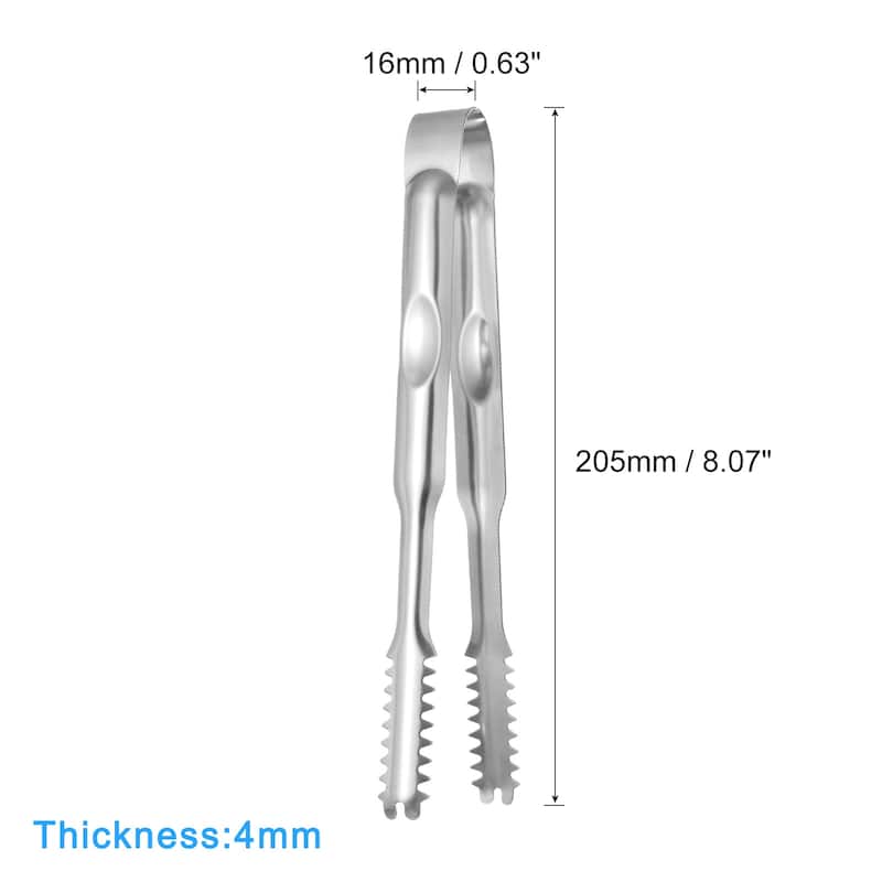 Serving Tongs, 3pcs Stainless Steel Ice Tongs, Tiny Tongs, Silver
