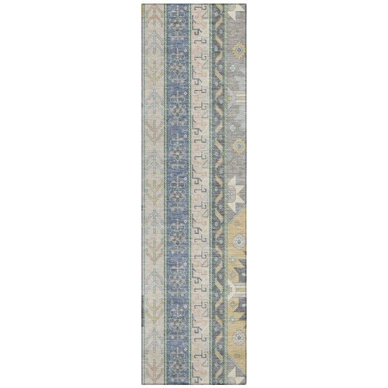 Machine Washable Indoor/ Outdoor Boho Tribal Chantille Rug
