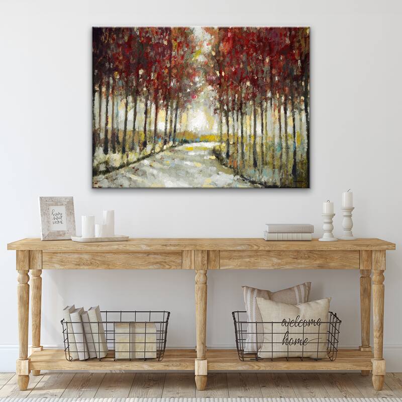 'Autumn Morning Drive' Wrapped Canvas Wall Art by Norman Wyatt Jr.