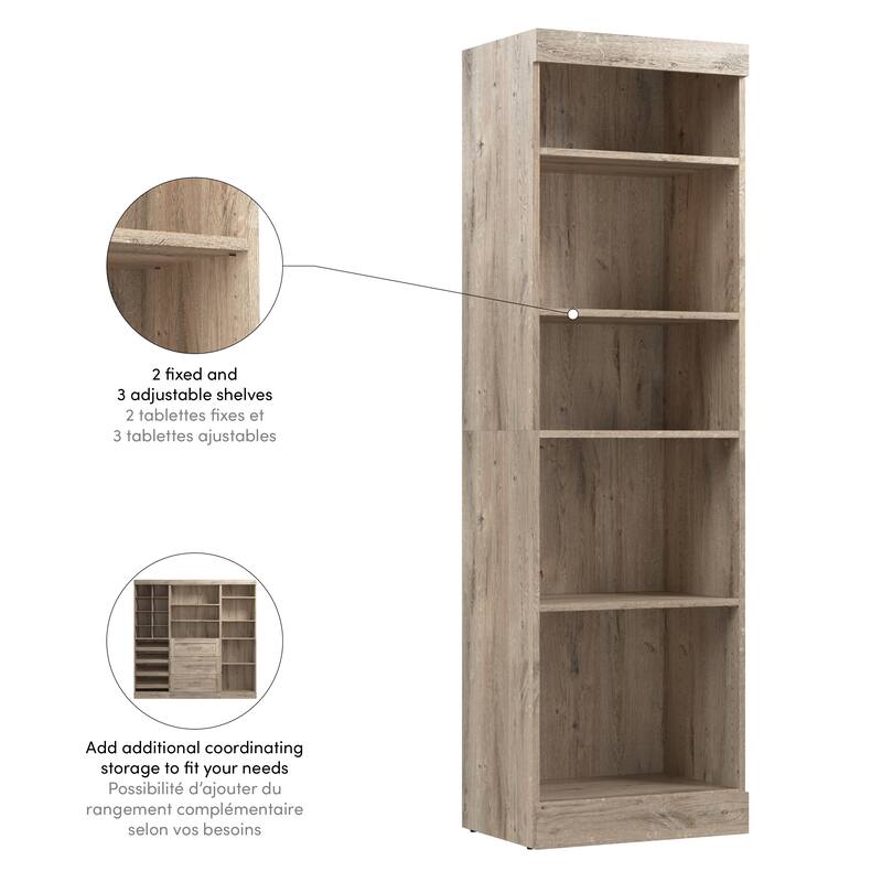 Pur 25W Closet Organizer, Tall Narrow Shelving Unit by Bestar