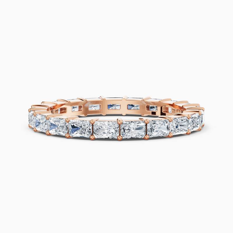Auriya 14k Gold Radiant East-West Lab Grown Diamond Eternity Band 2.10 - 8.25 ct. tw. (F-G, VS) - 2.10 ct. wt. - 4.5 - Rose
