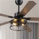 preview thumbnail 2 of 39, 52 Inch Indoor and Outdoor Farmhouse Ceiling Fan with Light DC motor Wooden Blades Waterproof