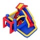 preview thumbnail 2 of 10, Inflatable Outdoor Trampoline Jumping Bouncer House with Blower Slide and Storage Bag - 131.1” x 133.1” x 90.6”