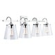 preview thumbnail 7 of 22, Jayne 4-light Bath/ Vanity Fixture w/ Clear Seeded Glass Chrome
