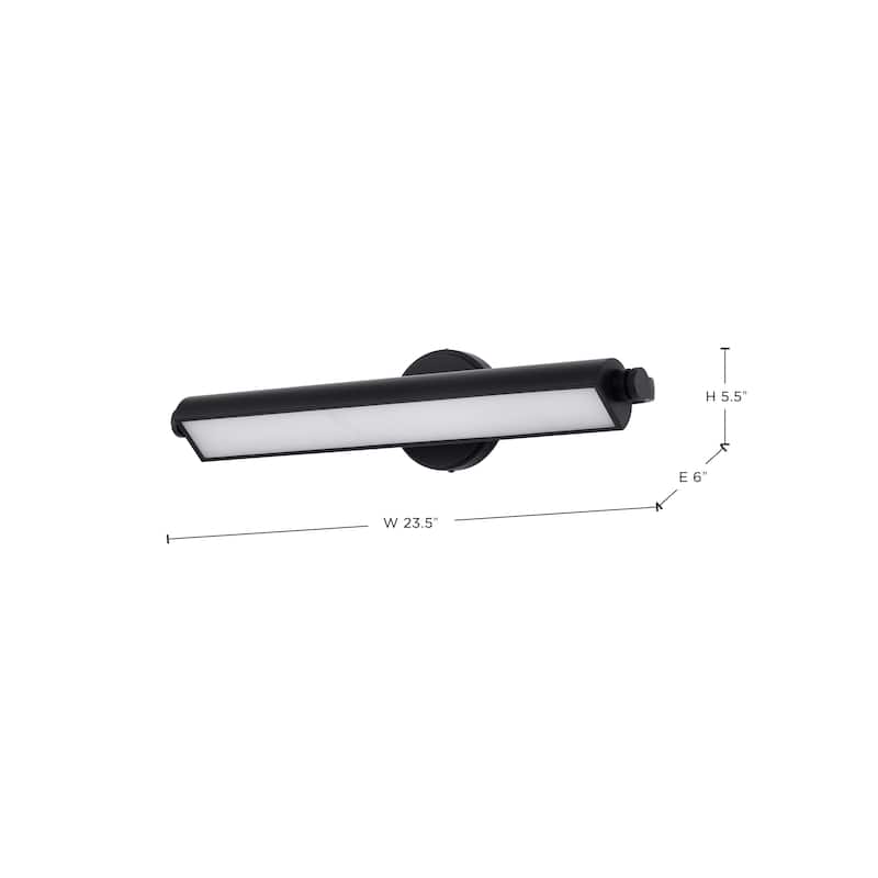 Auden 24 Inch LED Vanity 3 CCT Selectable Black Finish Acrylic Lens