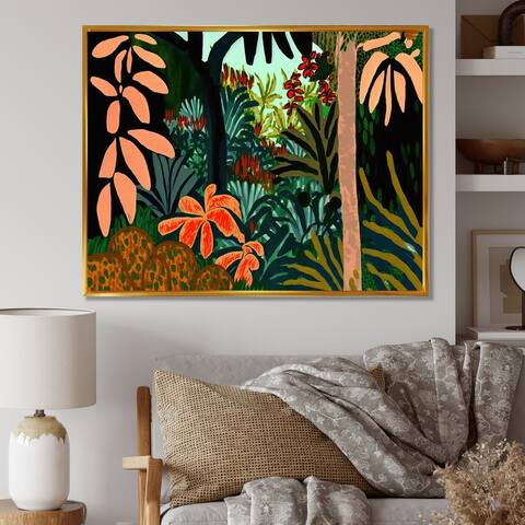 Designart "Bounties And Blooming Wilderness Blessings I" Floral & Botanical Framed Canvas Wall Art Print