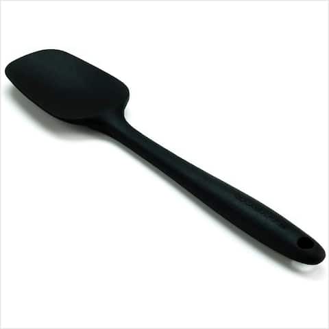 Ovente Premium Silicone Spatula with Heat Resistant Protection and Stainless Steel Core, Black