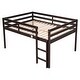 preview thumbnail 27 of 26, Contemporary Design Full Size Low Loft Bed with inclined Ladder and Guardrails, Under Bed Capacious Space, Space-saving, White
