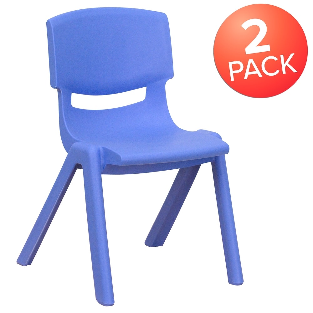 2 Pack Plastic Stackable School Chair with 12"H Seat, Preschool Seating