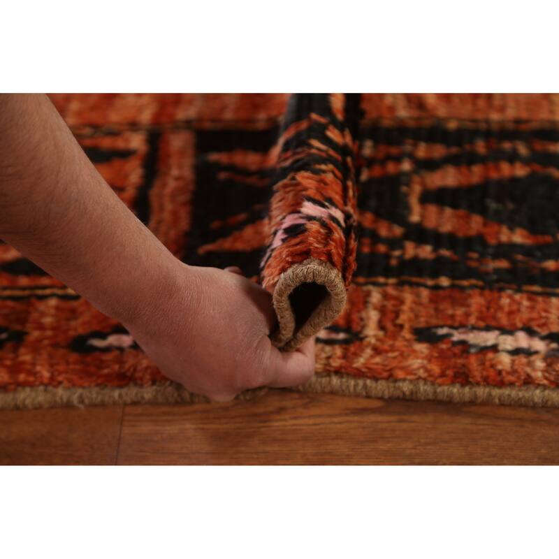 Hand Knotted Oriental 100% Wool Carpet Modern Tribal Oranges & Rust Moroccan Area Rug - 10' 2'' X 6' 8''