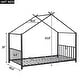 preview thumbnail 11 of 13, Twin Size Metal House Platform Bed with Roof Design, House Bed with Slats Support for Kids Teens