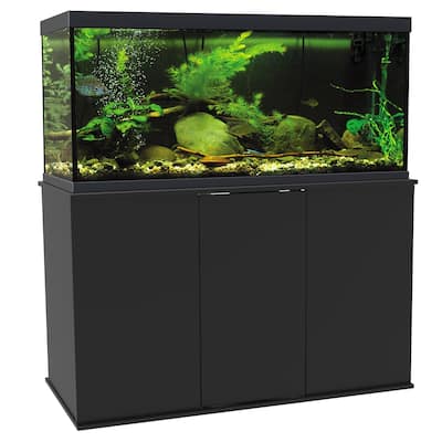 Aquatic Fundamentals 75/90 Gallon Black Aquarium Stand with Enclosed Storage