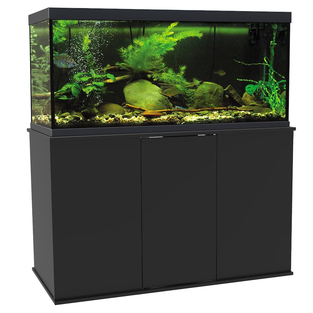 Aquatic Fundamentals 75/90 Gallon Black Aquarium Stand with Enclosed Storage