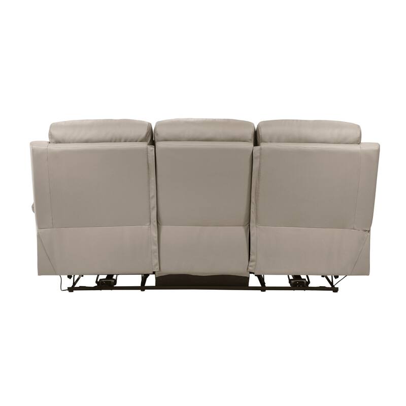 Hanna Power Dual Recliner Sofa, USB, Latte Brown Grain Leather 87 Inch