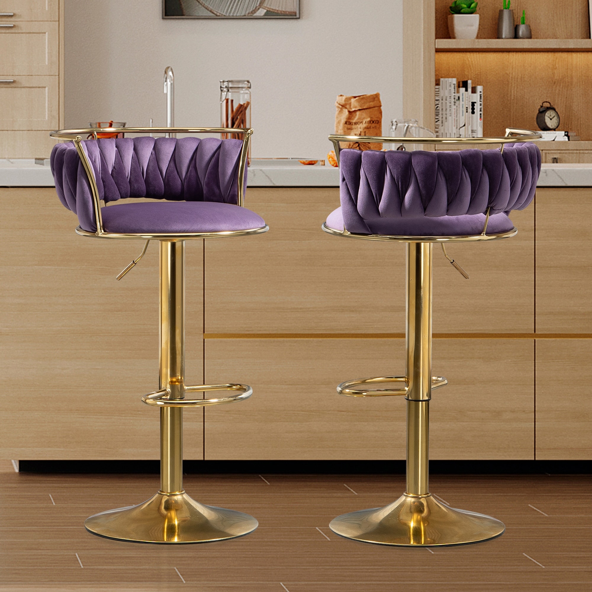 Purple bar stools set of sales 2