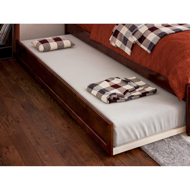 Wesley Platform Bed with Panel Footboard and Twin Trundle